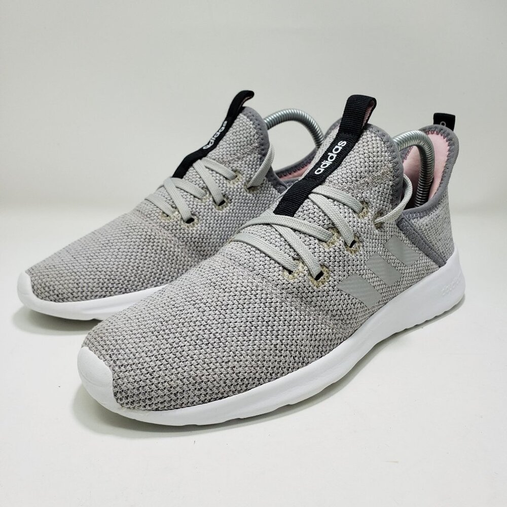 Adidas Cloudfoam Pure SPW Shoes Gray Knit Lace-Up Sneakers Womens 7.5